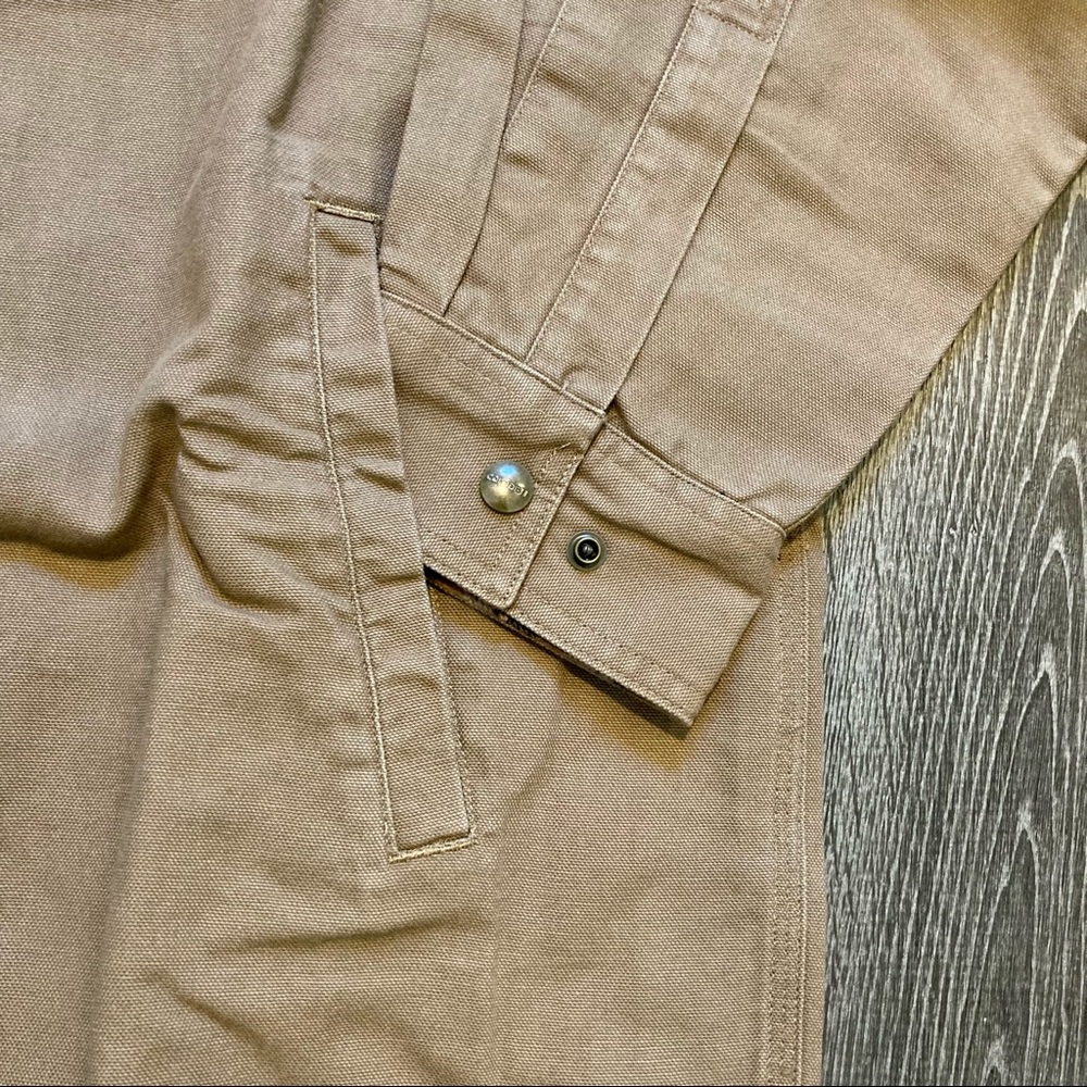 Carhartt Men’s Canvas Shirt Jacket Flannel Lined Long Sleeve Tan Tall Large NWT - Picture 8 of 15